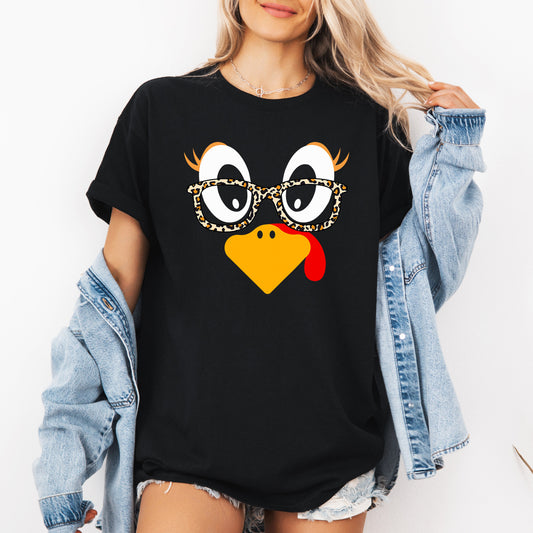 Thanksgiving, Teacher, Turkey, Cute, Leopard Print, Tshirt