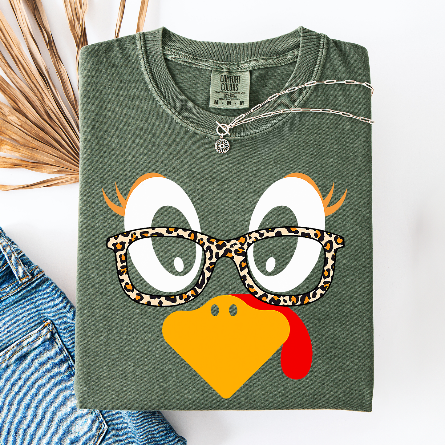 Thanksgiving, Teacher, Turkey, Cute, Leopard Print, Comfort Colors T-Shirt