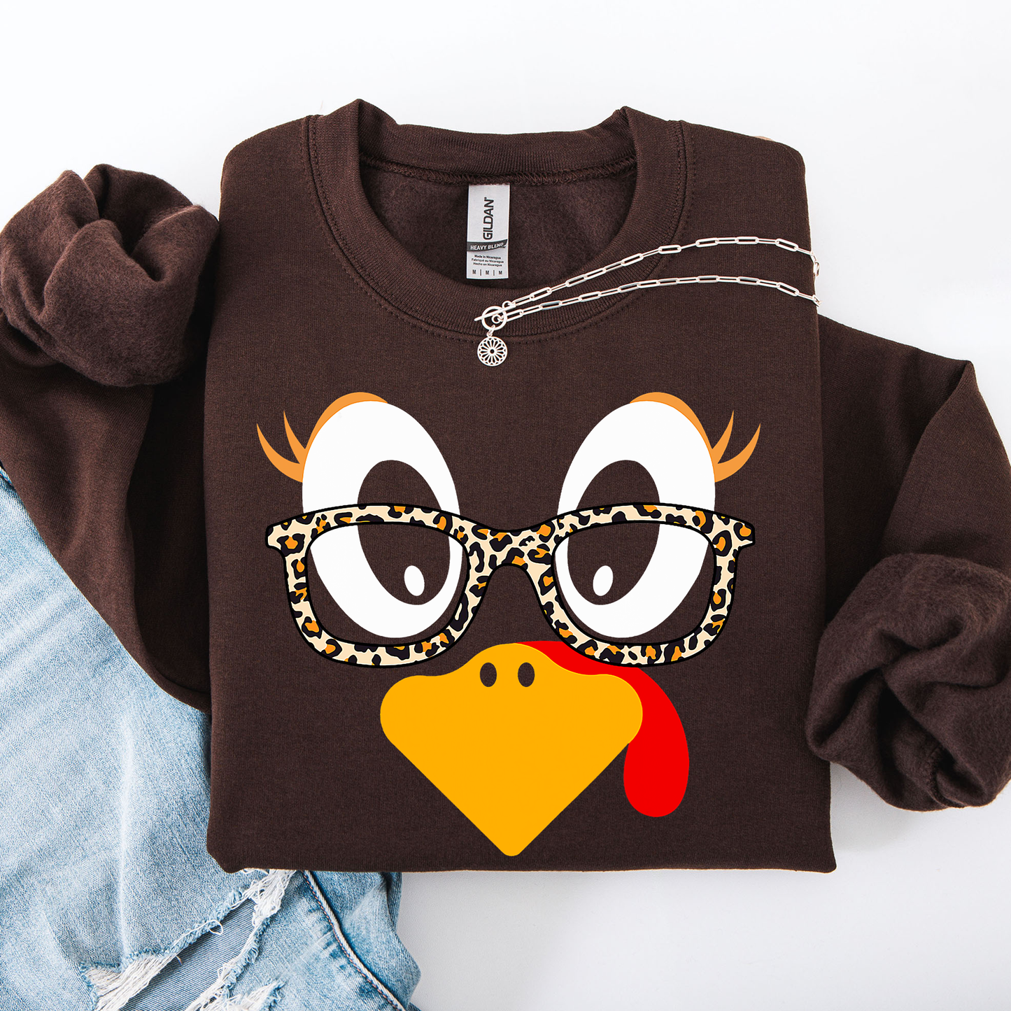 Thanksgiving, Teacher, Turkey, Cute, Leopard Print Sweatshirt