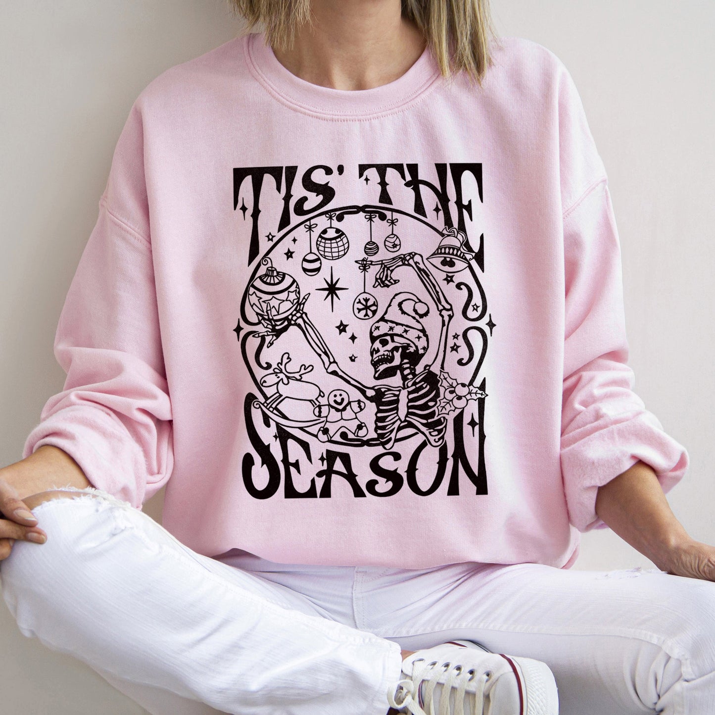 Tis The Season, Christmas Skeleton, Jolly Sweatshirt
