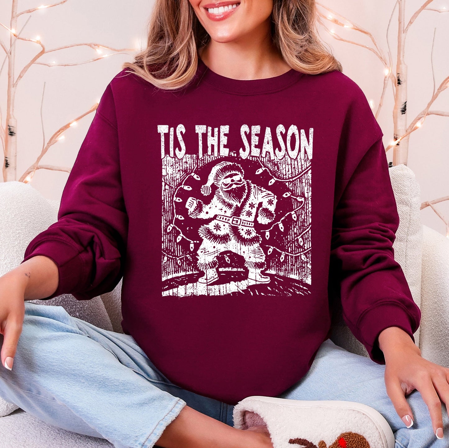 Tis The Season, Dancing Santa, Party, Christmas, Funny Sweatshirt