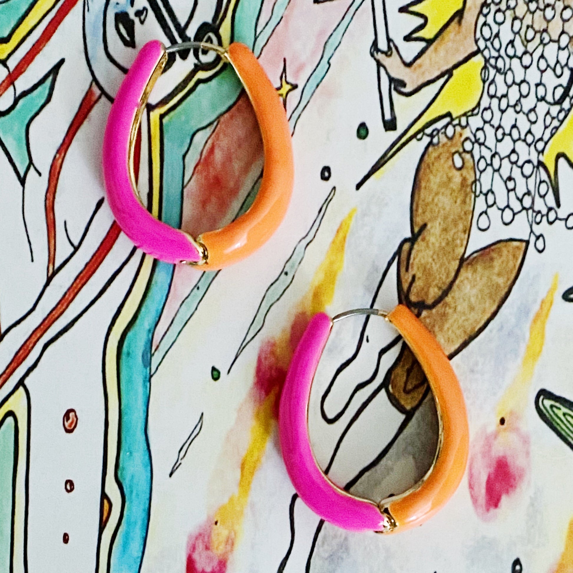 Two Toned Reversible Hoop Earrings - Aaria Tees