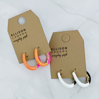 Two Toned Reversible Hoop Earrings