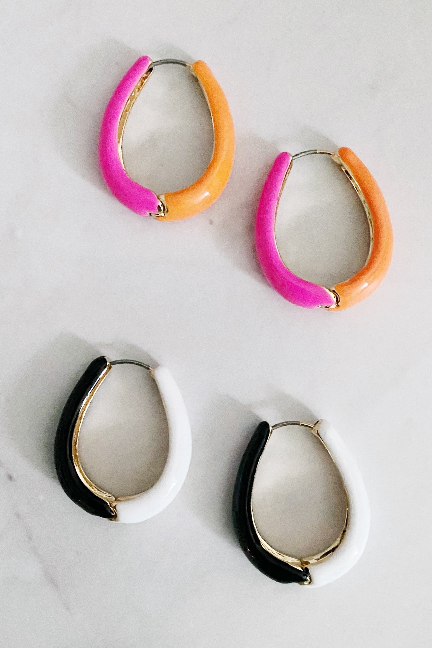 Two Toned Reversible Hoop Earrings