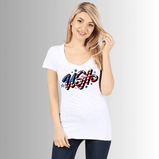 Stars USA Graphic White T-Shirt