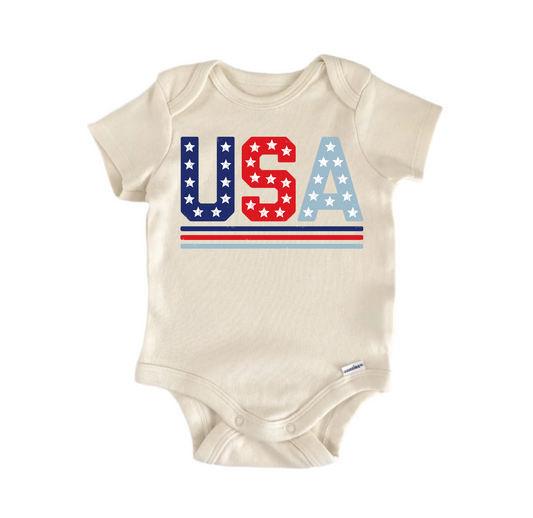 Usa Patriotic July 4th -  Baby Boy Girl Clothes  Bodysuit Funny Cute