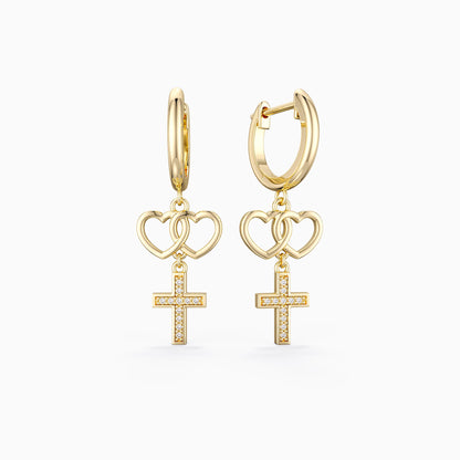 Love And Faith Cross Earrings