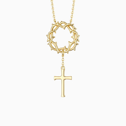 Crown of Thorns Cross Necklace