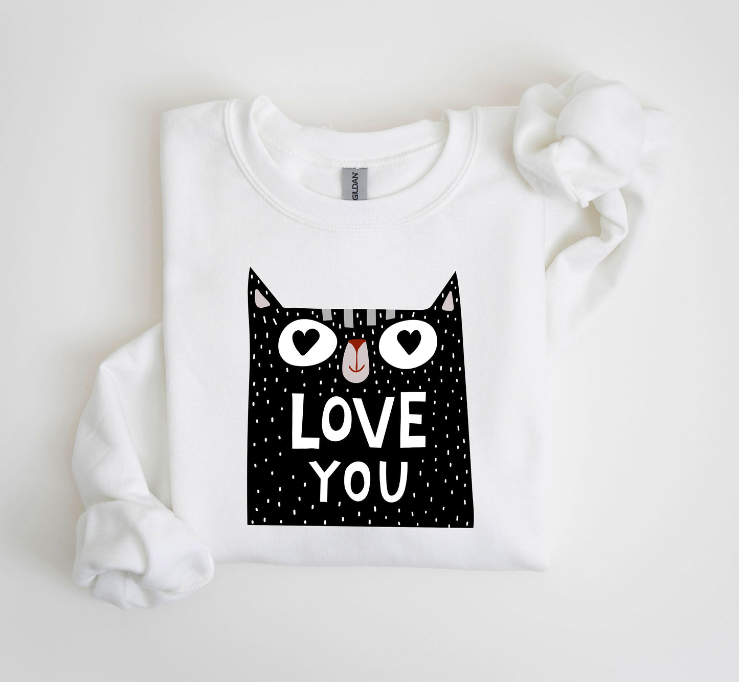 Retro Mini Cat Funny Sweatshirt, Vintage Valentine's Day Sweatshirt
