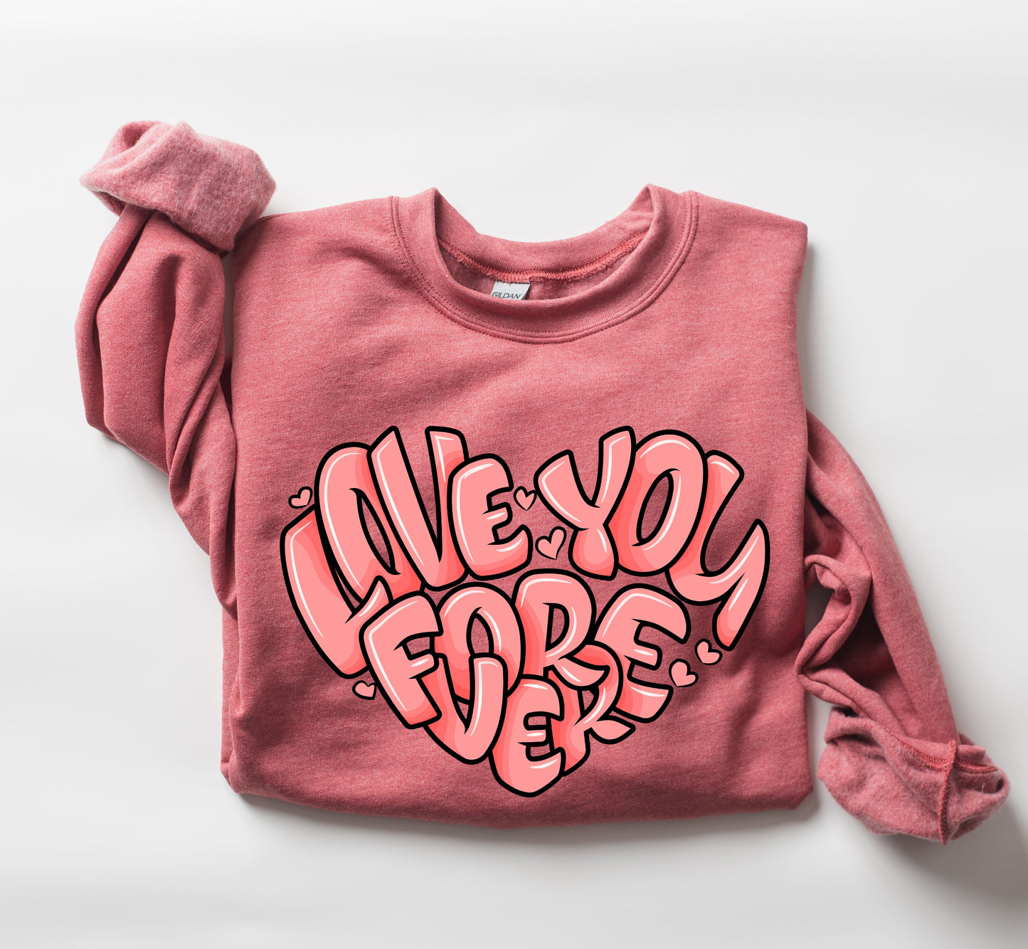 Retro I Love You Forever Sweatshirt, Vintage Valentine's Day Sweatshirt