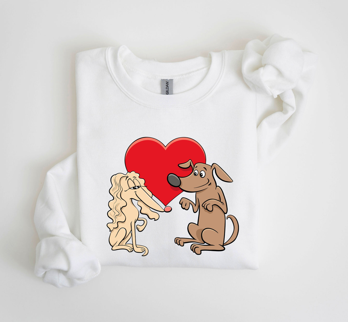 Retro Dog Lovers Sweatshirt, Vintage Valentine's Day Sweatshirt