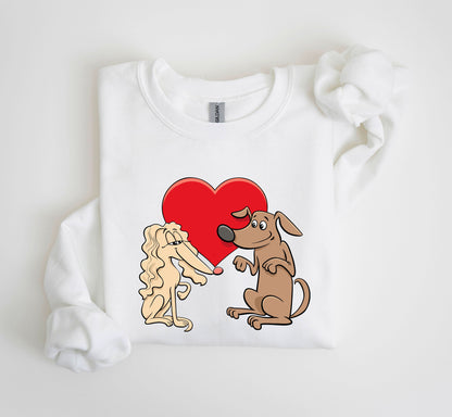 Retro Dog Lovers Sweatshirt, Vintage Valentine's Day Sweatshirt