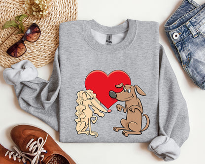 Retro Dog Lovers Sweatshirt, Vintage Valentine's Day Sweatshirt