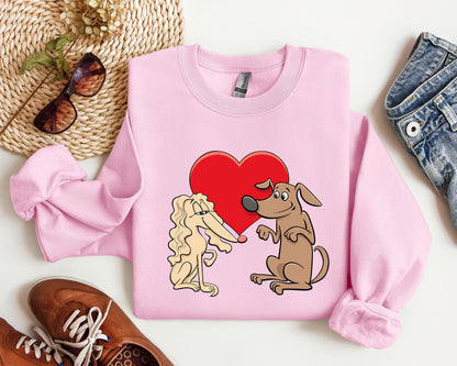 Retro Dog Lovers Sweatshirt, Vintage Valentine's Day Sweatshirt