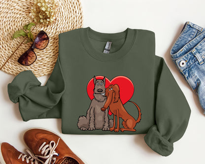 Dog Lovers Funny Retro Sweatshirt, Vintage Valentine's Day Sweatshirt