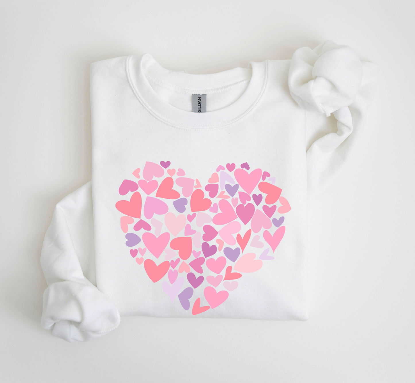 Mini Pink Hearts Retro Sweatshirt, Vintage Valentine's Day Sweatshirt