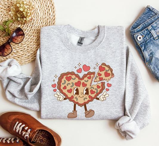 Retro Heart Pie Sweatshirt, Vintage Valentine's Day Sweatshirt