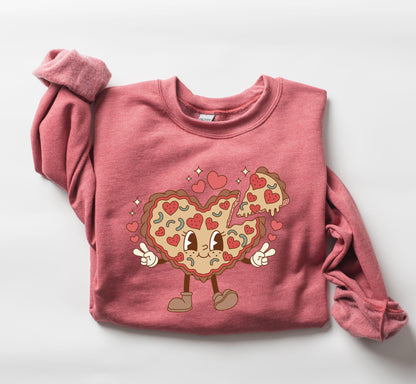 Retro Heart Pie Sweatshirt, Vintage Valentine's Day Sweatshirt