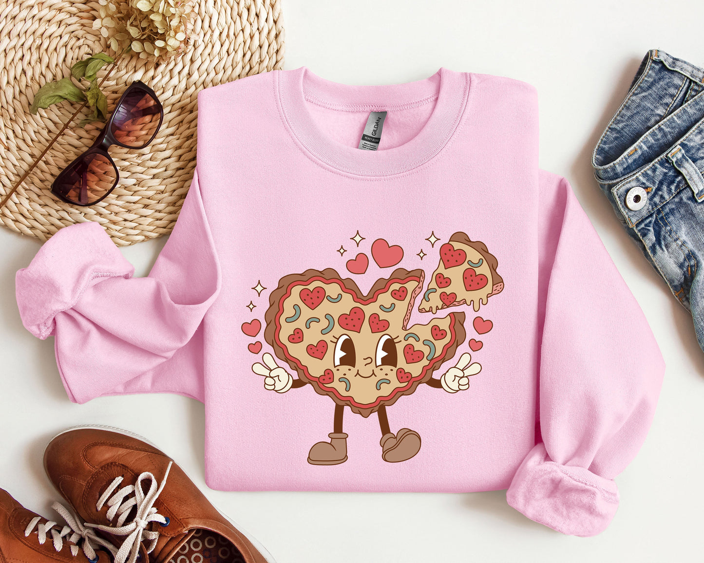 Retro Heart Pie Sweatshirt, Vintage Valentine's Day Sweatshirt