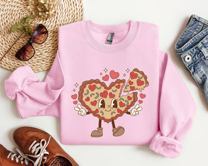 Retro Heart Pie Sweatshirt, Vintage Valentine's Day Sweatshirt