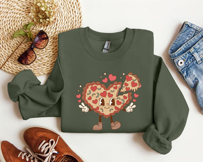 Retro Heart Pie Sweatshirt, Vintage Valentine's Day Sweatshirt