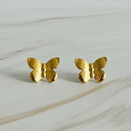 Vintage Butterfly Solo Stud Earrings