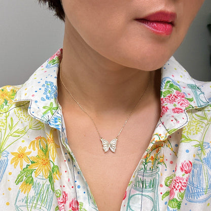 Vintage Glam Reversible Butterfly Necklace - Aaria Tees