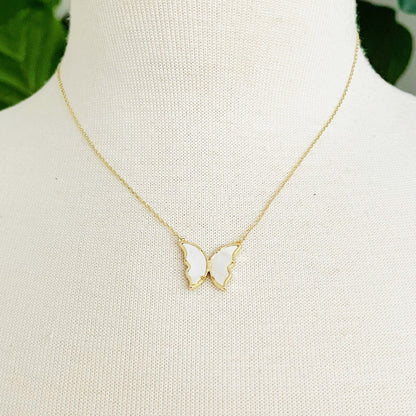 Vintage Glam Reversible Butterfly Necklace - Aaria Tees