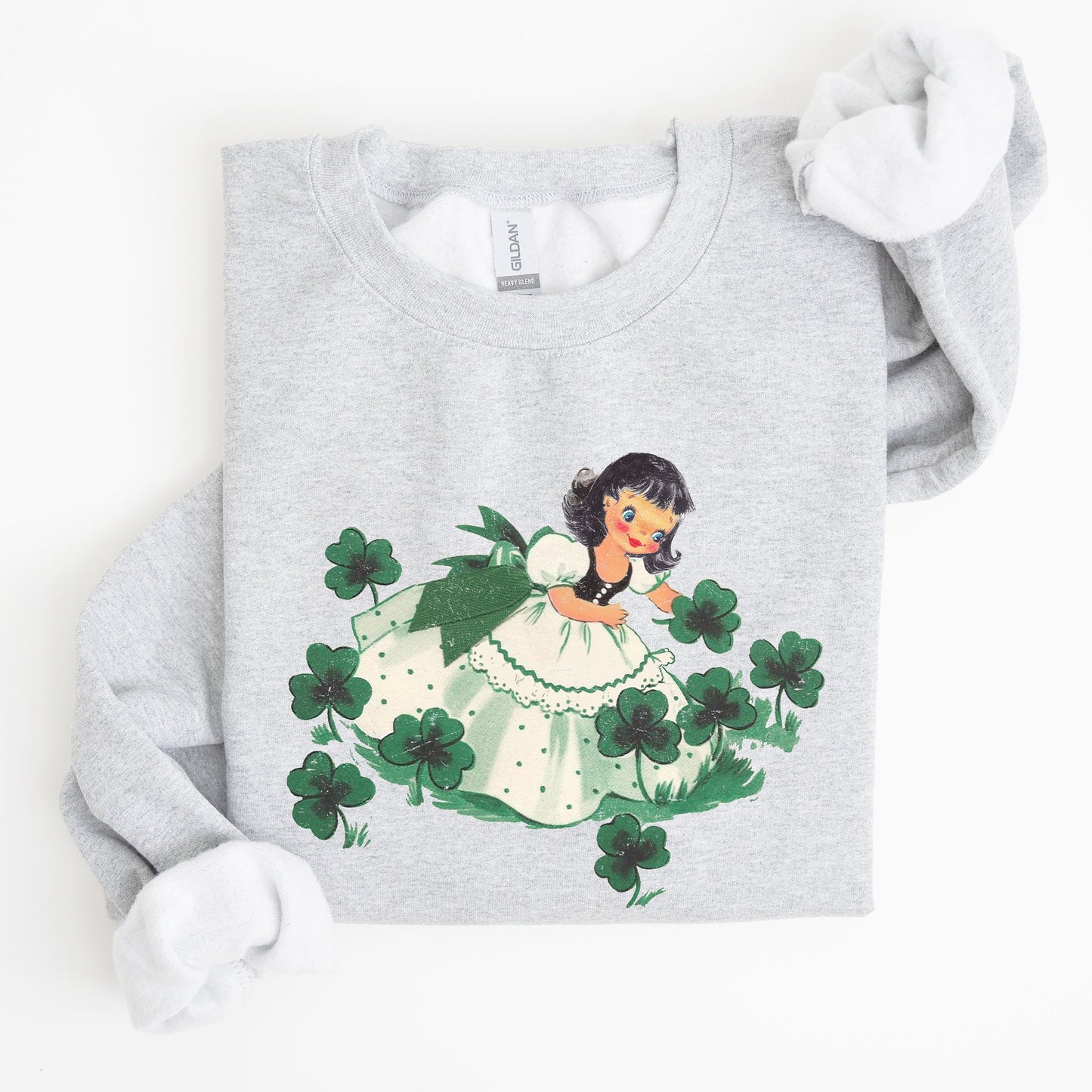 Clover Girl, Shamrocks, St Patrick's Day Sweatshirt
