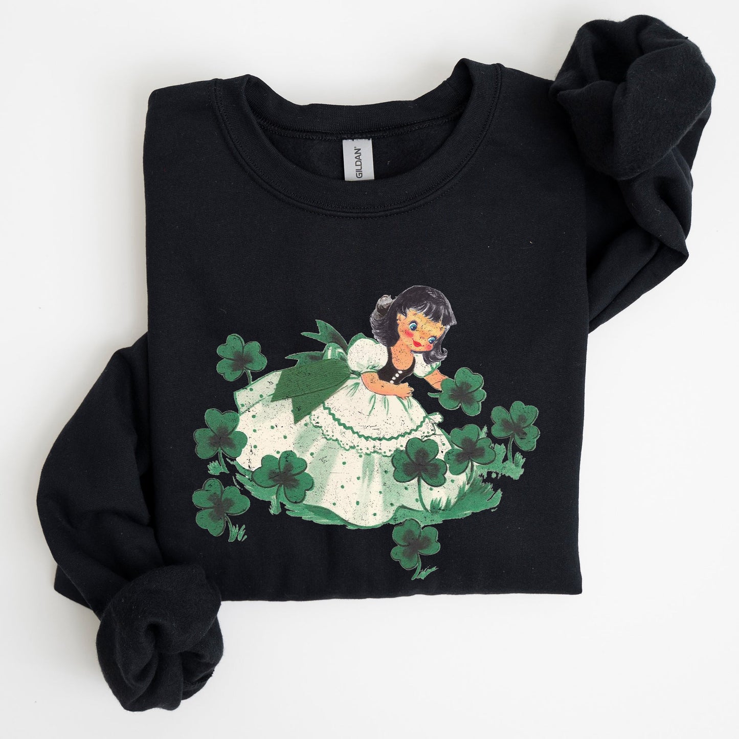 Clover Girl, Shamrocks, St Patrick's Day Sweatshirt