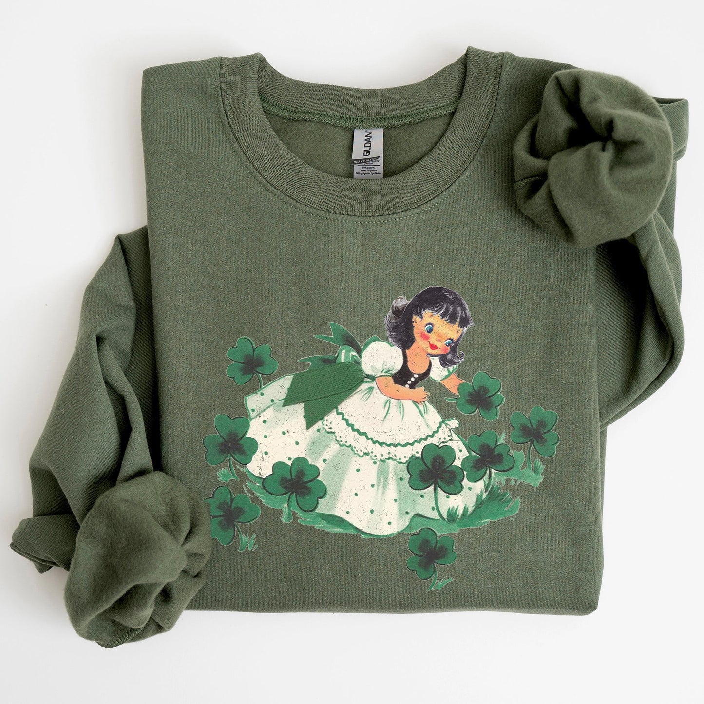 Clover Girl, Shamrocks, St Patrick's Day Sweatshirt