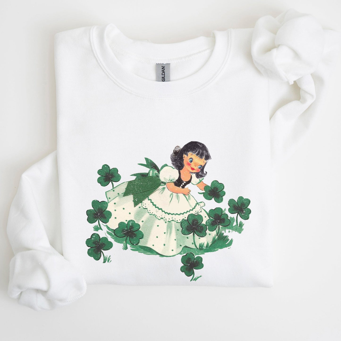 Clover Girl, Shamrocks, St Patrick's Day Sweatshirt