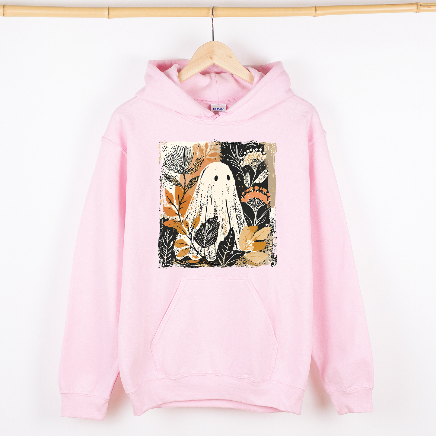 Vintage Ghost Halloween, Botanical, Floral, Autumn, Fall, Graphic Hoodie, Hooded Sweatshirt