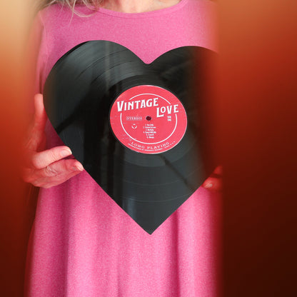 Vintage Vinyl Heart Art