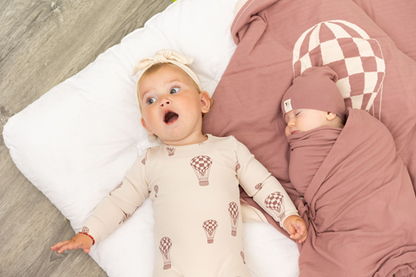 Knit Checkered Hot Air Balloon Blanket