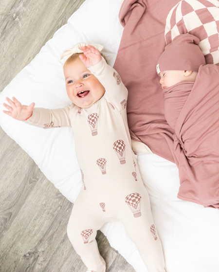 Knit Checkered Hot Air Balloon Blanket