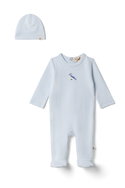 Checkered Bird Applique Onesie