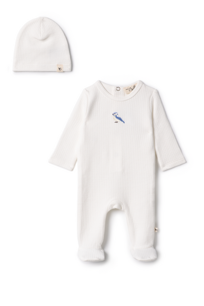 Checkered Bird Applique Onesie