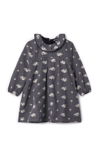 Checkered Embroidered Dress