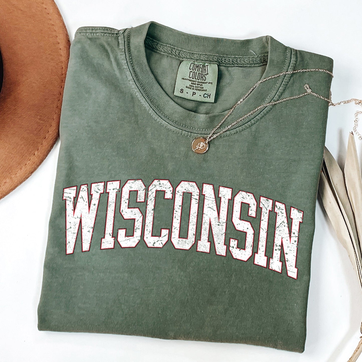 Wisconsin, Football, Sports, Game Day, Big Game, Touchdown, Tailgate Party, University, College, State Tshirt Comfort Colors T-Shirt