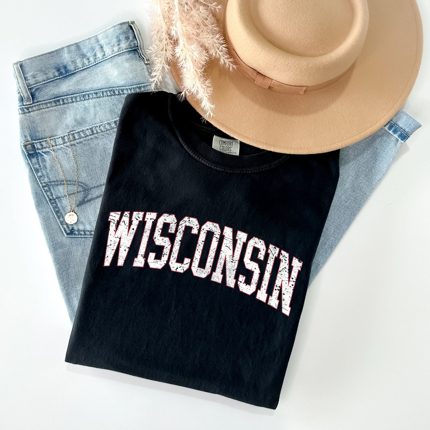 Wisconsin, Football, Sports, Game Day, Big Game, Touchdown, Tailgate Party, University, College, State Tshirt Comfort Colors T-Shirt