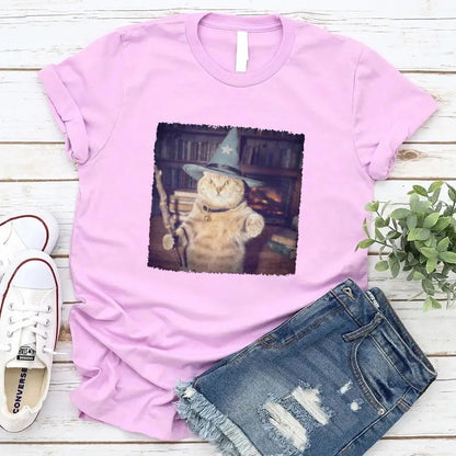 Wizard Cat Halloween Shirt – Funny Cat Meme Graphic Tee