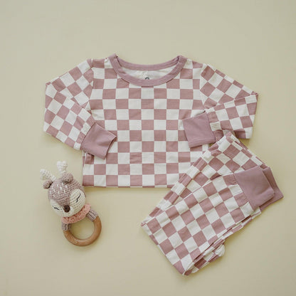 Tropical Haze Check 2pc Bamboo Pajamas