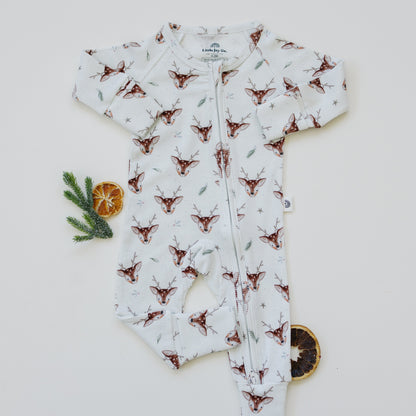Reindeer Games Ribbed Bamboo Zippy Pajamas