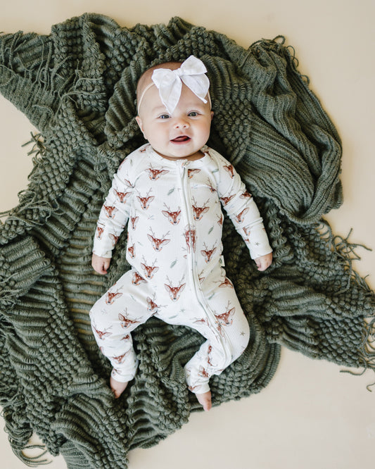 Reindeer Games Ribbed Bamboo Zippy Pajamas