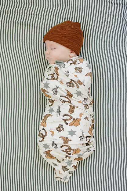Outlaw Cowboy Ribbed Bamboo Stretch Swaddle