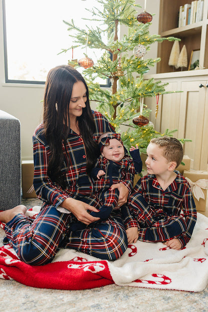 Christmas Plaid Collared Pajama Set