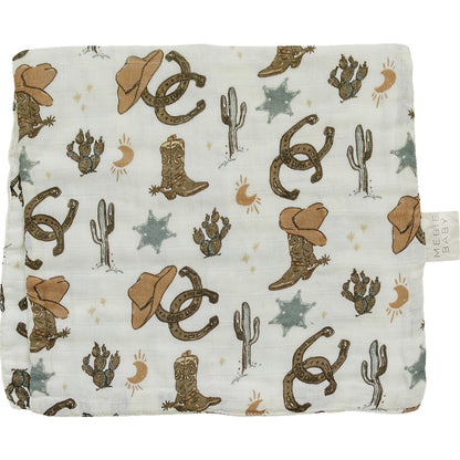 Outlaw Cowboy Muslin Burp Cloth