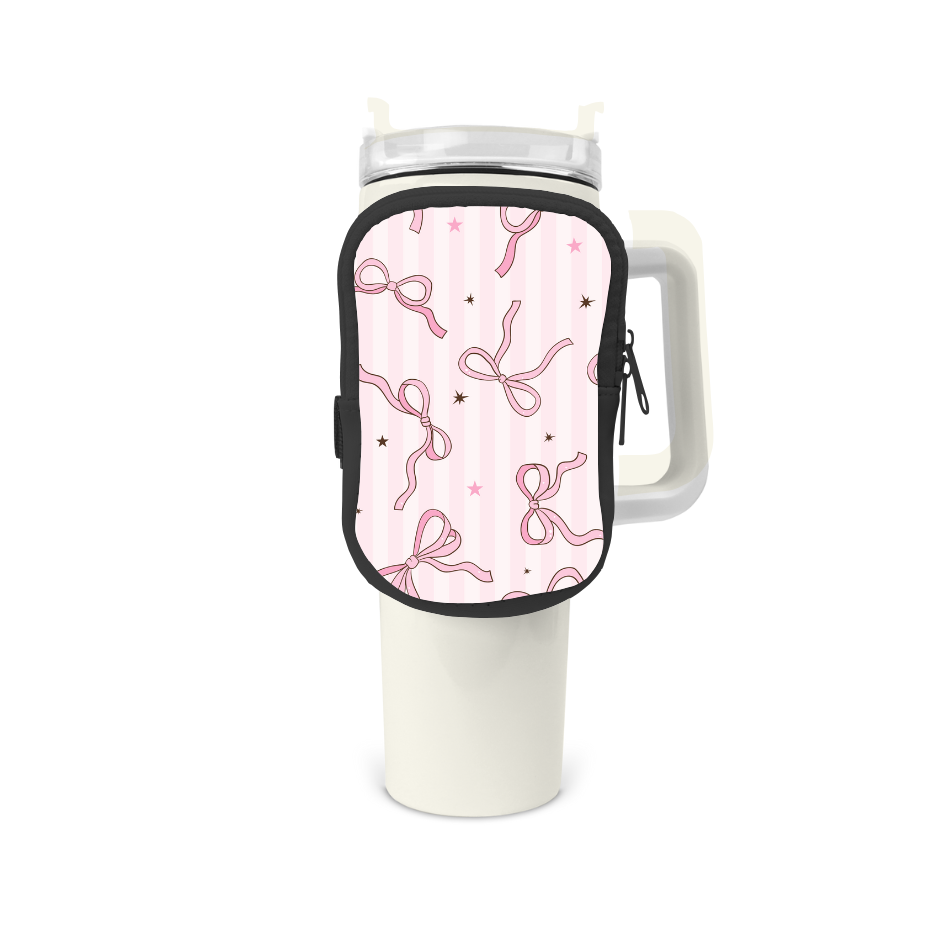 Pink Stardust Zippered Pouch/Bag For 40oz Tumbler