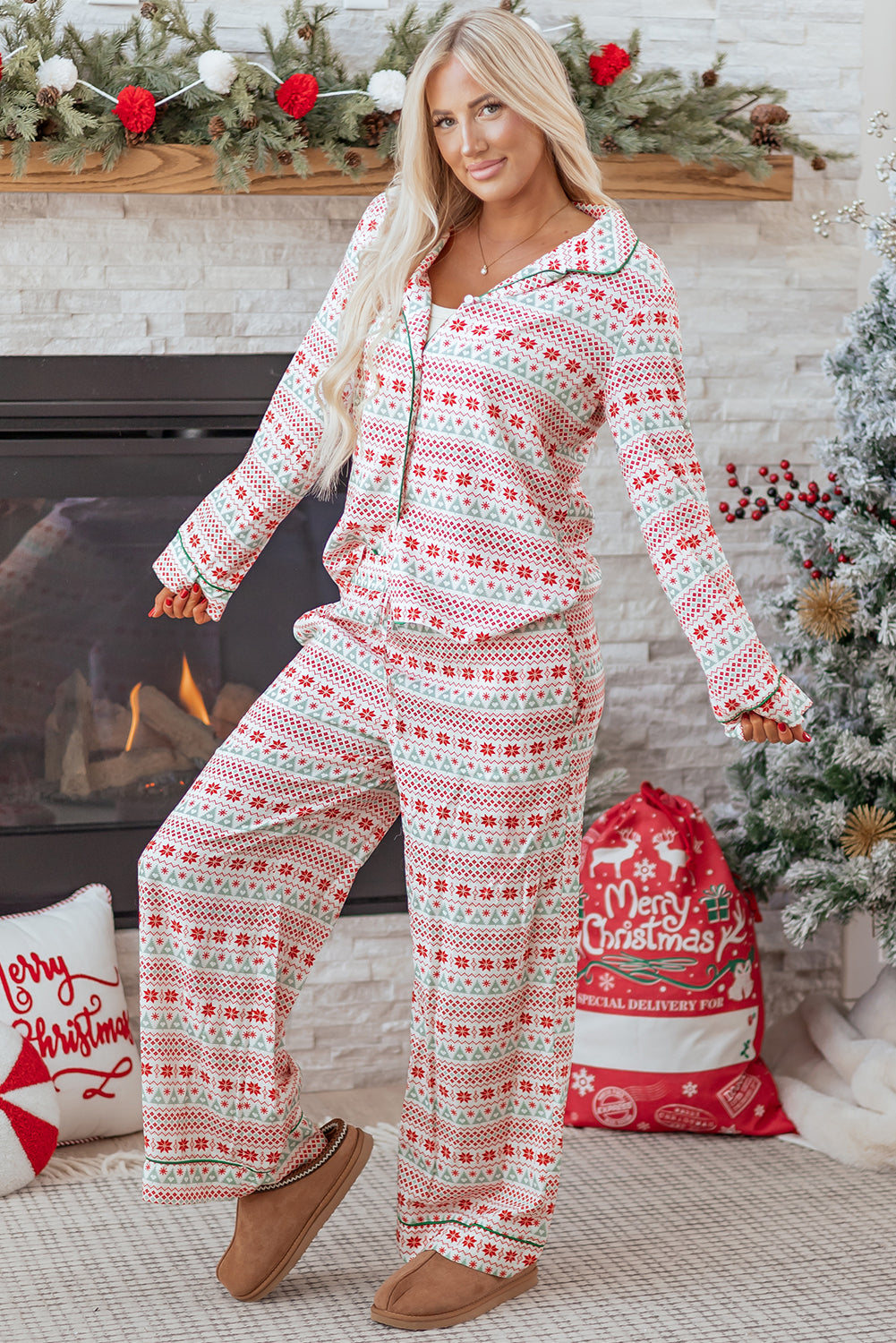Christmas Shirt and Pants Pajama Set